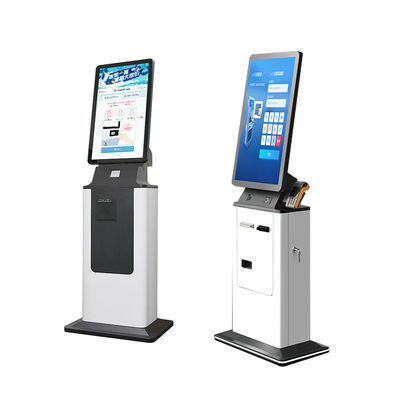 주문 Self Service Payment Kiosk Floor Stand Hotel Touch Screen Cash Acceptor Passport Scanner Card Dispenser Self Check in Kiosk online manufacture