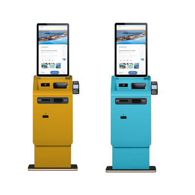 주문 Capacitive Touch Screen Self Service Cash Currency Exchange Checkout Payment Kiosk with Credit Card Passport Reader online manufacture