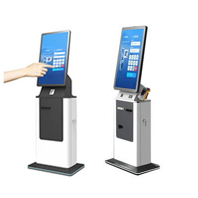 주문 27 32 Inch Floor Standing Touch Screen Self Cash Dispenser Coin Recycler Android Bill Acceptor Printer Payment Kiosk Terminal online manufacture