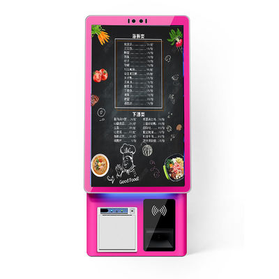 주문 21.5 Inch Desktop Touch Self Service Ordering Kiosk Receipt Printing Card Reader Card Reader Scanning Cashless Payment Kiosk online manufacture