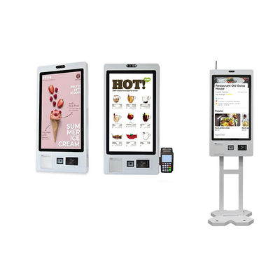 주문 벽에 장착 된 셀프 주문 키오스크 용량 터치 / 티켓 인쇄 online manufacture