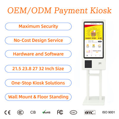 주문 21.5 23.8 27 32인치 셀프 서비스 벽걸이형 음식 주문 결제 키오스크 SDK POS/QR 코드 주문 무현금 결제 키오스크 online manufacture