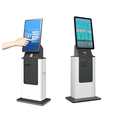 27 32 Inch Self Service Cash Coin Accept Hotel Check in Kiosk Touch Screen Ticket Printer Card Dispenser Self Cash Payment Kiosk