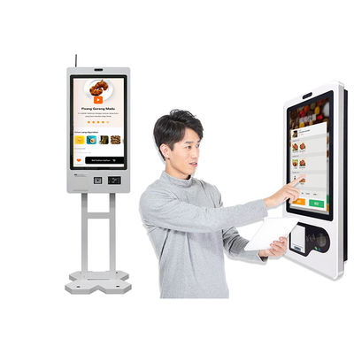 터치 스크린으로 32인치 셀프 주문 레스토랑 키오스크