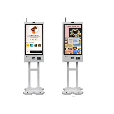 22.7인치 용량 터치식품 주문 키오스크 기계 QR 코드 스캐너 프린터