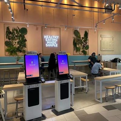 QR 스캐너와 RFID 리더 슈퍼마켓 셀프 체크아웃 키오스크