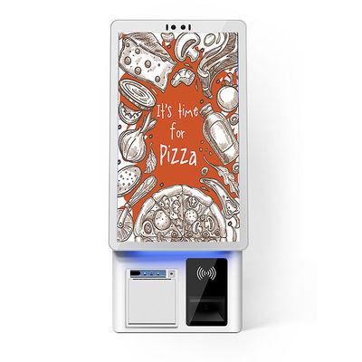 21.5 인치 바닥 서드 셀프 서비스 주문 기계 안드로이드 포스 터미널 키오스크 터치 스크린 바코드 스캐너 열 프린터