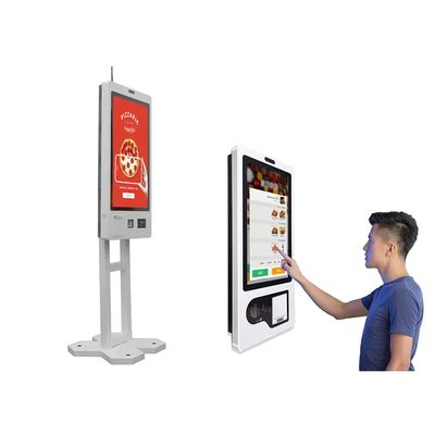 터치 스크린 티켓 판매 기계 QR 코드 자기 카드 바코드 유형 열 프린터 디스플레이