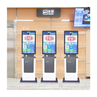 바닥 스탠드 27인치 셀프 서비스 터치 스크린 정보 키오스크
