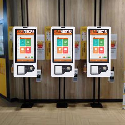 27인치 셀프 서비스 주문 키오스크, 티켓 프린터, QR 스캐너, RFID 리더