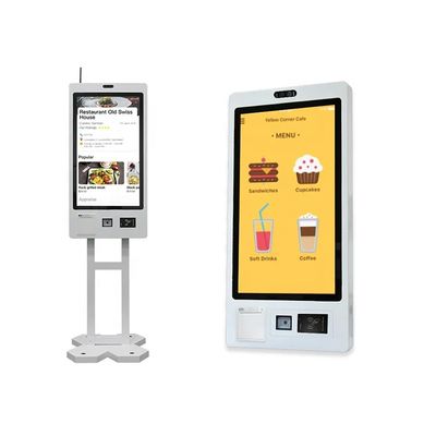 벽에 장착 가능한 레스토랑 셀프 주문 키오스크 티켓 인쇄 및 RFID 리더